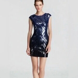 BCBG Maxazria sequin dress party xxs blue